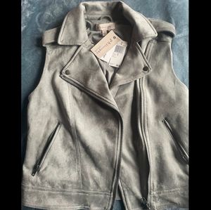 Philosophy Gray Faux Leather Vest